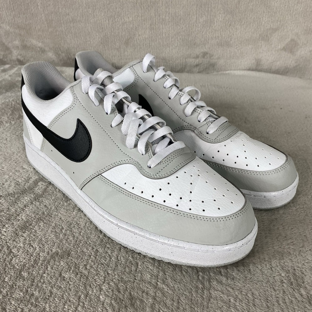 Nike Court Vision Mens Sneakers Shoes Size 13 Grey Fog White Next Nature Leather